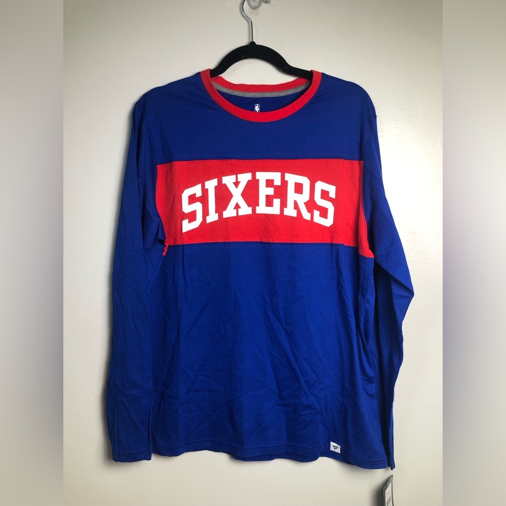 Philadelphia 76ers Fanatics Branded Iconic Color Block Long Sleeve T-Shirt - Red
